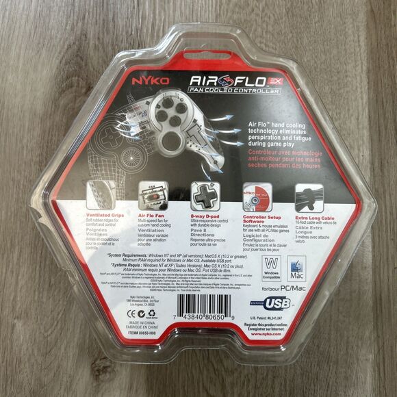 Nyko Air-Flo EX Fan Cooled Wired USB Controller for PC MAC Computer New Sealed - Picture 4 of 8